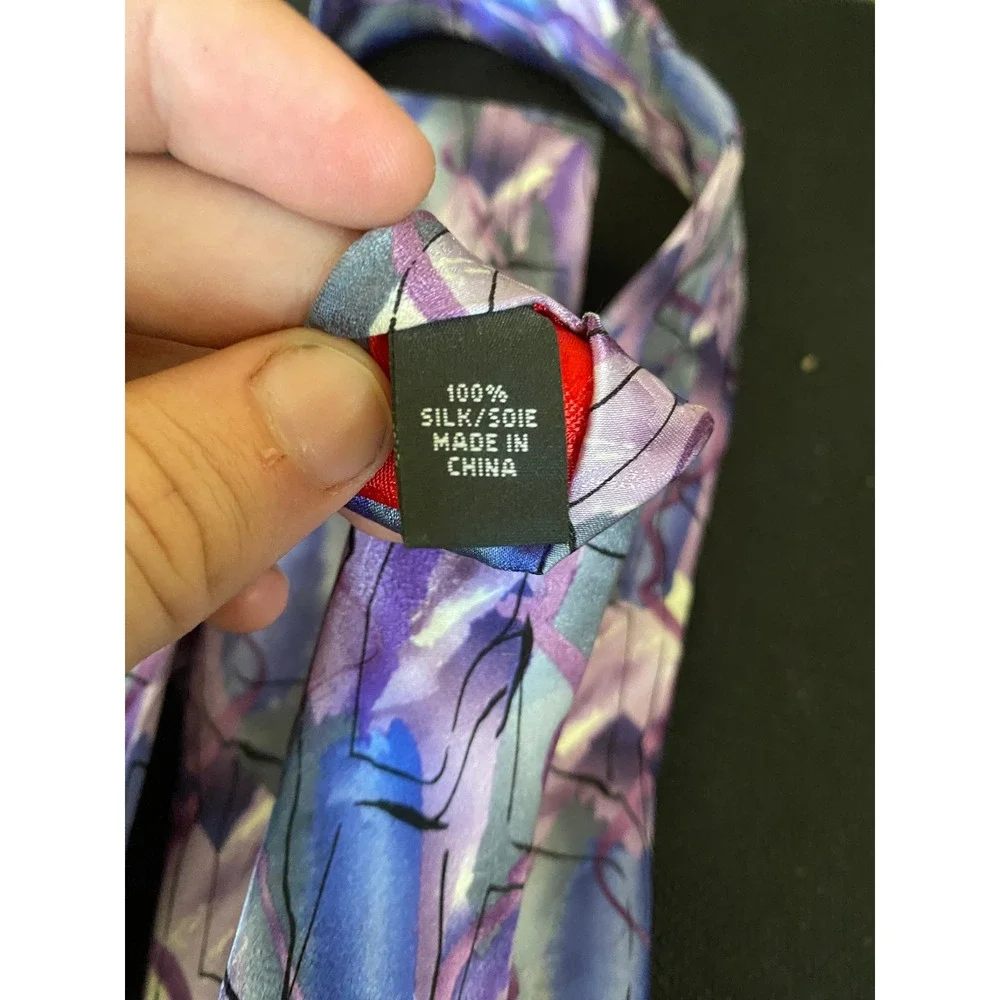 Jerry Garcia Wetlands I Collection 56 Silk‎ Necktie Purple Blue Abstract Art Tie
